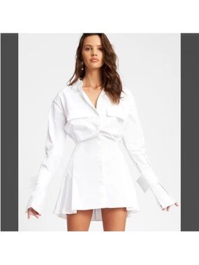 Lioness White Shirt Dress with Flared Hem